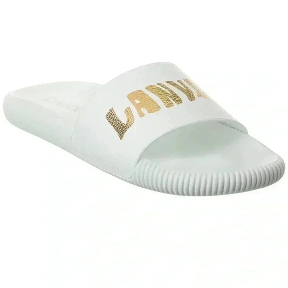LANVIN Men’s Arpege Slide Logo Slip on Sandal flip flop Size 8.5 US / EU 42